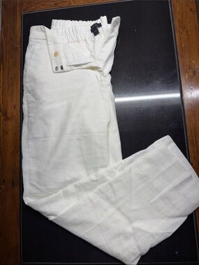 J. Crew Women’s White Linen Pants, Size 10